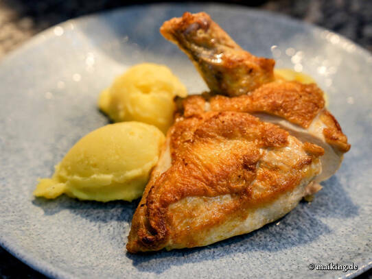 Mühle Born: Kindergericht · Maishähnchen mit Kartoffelstampf