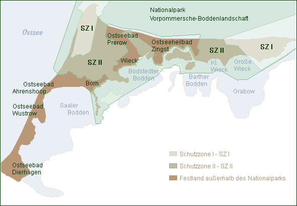Schutzzonen Nationalpark Vorpommersche-Boddenlandschaft 