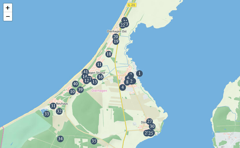 Karte Geschichtspfad Ostseebad Dierhagen