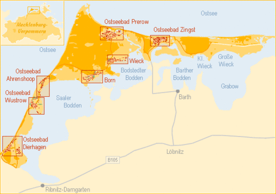 Orte auf Fischland-Darss-Zingst